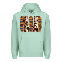 Seafoam serape sunflower cowhide leopard brushstroke Premium Hoodie - AdoDesignShop