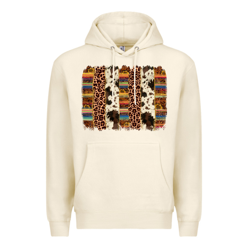 Serape Sunflower Cowhide Leopard Brushstroke Premium Hoodie by AdoDesignShop | Teevron
