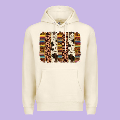 Serape Sunflower Cowhide Leopard Brushstroke Premium Hoodie Designed By Adodesignshop