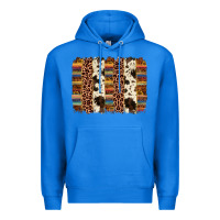 True Royal serape sunflower cowhide leopard brushstroke Premium Hoodie - AdoDesignShop