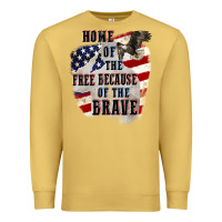 Antique Gold Home of the free because of the brave 4th of july Premium Sweatshirt - CowGirlArtShop