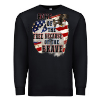Black Home of the free because of the brave 4th of july Premium Sweatshirt - CowGirlArtShop