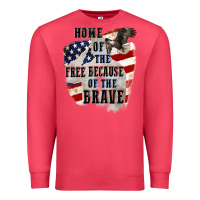 Cardinal Home of the free because of the brave 4th of july Premium Sweatshirt - CowGirlArtShop