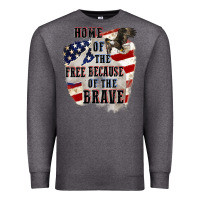 Charcoal Heather Home of the free because of the brave 4th of july Premium Sweatshirt - CowGirlArtShop