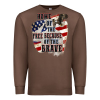 Chestnut Home of the free because of the brave 4th of july Premium Sweatshirt - CowGirlArtShop