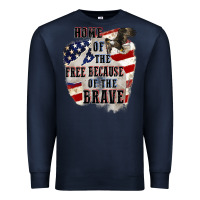 Navy Home of the free because of the brave 4th of july Premium Sweatshirt - CowGirlArtShop
