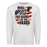 Oatmeal Heather Home of the free because of the brave 4th of july Premium Sweatshirt - CowGirlArtShop