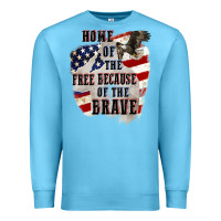 Ocean Blue Home of the free because of the brave 4th of july Premium Sweatshirt - CowGirlArtShop