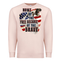 Pale Pink Home of the free because of the brave 4th of july Premium Sweatshirt - CowGirlArtShop