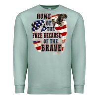 Seafoam Home of the free because of the brave 4th of july Premium Sweatshirt - CowGirlArtShop