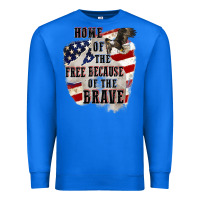 True Royal Home of the free because of the brave 4th of july Premium Sweatshirt - CowGirlArtShop