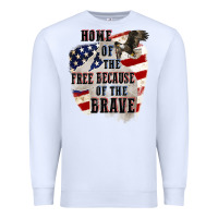 White Home of the free because of the brave 4th of july Premium Sweatshirt - CowGirlArtShop
