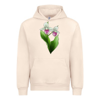 Sandshell Pink And White Lady's Slipper Flower Illustrations Urban Hoodie - LillyAllenDesigns