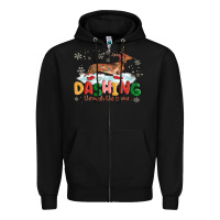 Black dachshund through the snow Zipper Hoodie - MaliasSmallBusiness