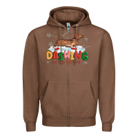 Chestnut dachshund through the snow Zipper Hoodie - MaliasSmallBusiness