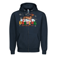 Navy dachshund through the snow Zipper Hoodie - MaliasSmallBusiness