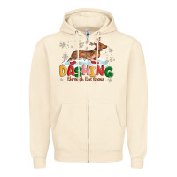 Sandshell dachshund through the snow Zipper Hoodie - MaliasSmallBusiness