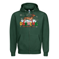 Sports Green dachshund through the snow Zipper Hoodie - MaliasSmallBusiness