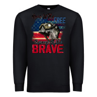 Black Home of the free because of the brave 4th of july Premium Sweatshirt - CowGirlArtShop