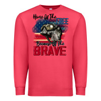 Cardinal Home of the free because of the brave 4th of july Premium Sweatshirt - CowGirlArtShop