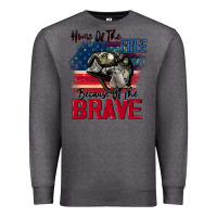 Charcoal Heather Home of the free because of the brave 4th of july Premium Sweatshirt - CowGirlArtShop