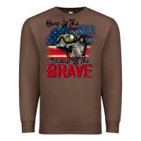 Chestnut Home of the free because of the brave 4th of july Premium Sweatshirt - CowGirlArtShop