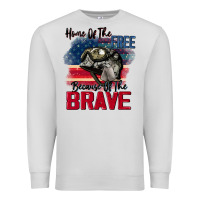 Dove Grey Home of the free because of the brave 4th of july Premium Sweatshirt - CowGirlArtShop