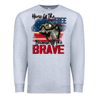 Heather Grey Home of the free because of the brave 4th of july Premium Sweatshirt - CowGirlArtShop