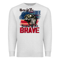 Oatmeal Heather Home of the free because of the brave 4th of july Premium Sweatshirt - CowGirlArtShop