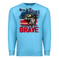 Ocean Blue Home of the free because of the brave 4th of july Premium Sweatshirt - CowGirlArtShop