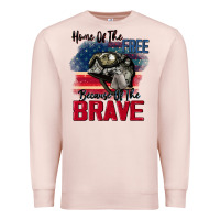 Pale Pink Home of the free because of the brave 4th of july Premium Sweatshirt - CowGirlArtShop