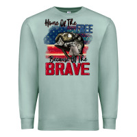Seafoam Home of the free because of the brave 4th of july Premium Sweatshirt - CowGirlArtShop