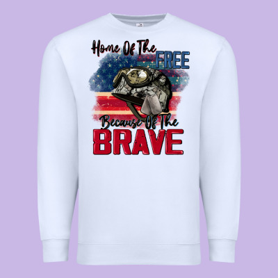 Home Of The Free Because Of The Brave 4th Of July Premium Sweatshirt Designed By Cowgirlartshop