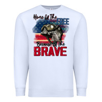White Home of the free because of the brave 4th of july Premium Sweatshirt - CowGirlArtShop