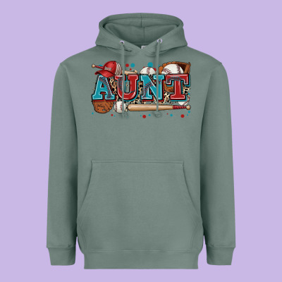 Aunt Baseball Heavyweight Hoodie Designed By Zillion Design Studio