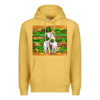 Antique Gold st patricks goat family shamrock gold serape leopard glitter wooden tu Premium Hoodie - Artiststas