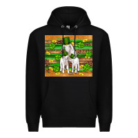 Black st patricks goat family shamrock gold serape leopard glitter wooden tu Premium Hoodie - Artiststas