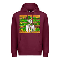 Burgundy st patricks goat family shamrock gold serape leopard glitter wooden tu Premium Hoodie - Artiststas