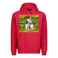 Cardinal st patricks goat family shamrock gold serape leopard glitter wooden tu Premium Hoodie - Artiststas