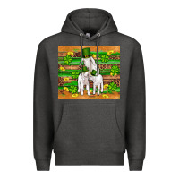 Charcoal Heather st patricks goat family shamrock gold serape leopard glitter wooden tu Premium Hoodie - Artiststas