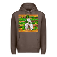 Coffee st patricks goat family shamrock gold serape leopard glitter wooden tu Premium Hoodie - Artiststas