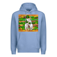 Colony Blue st patricks goat family shamrock gold serape leopard glitter wooden tu Premium Hoodie - Artiststas