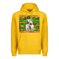 Lemon st patricks goat family shamrock gold serape leopard glitter wooden tu Premium Hoodie - Artiststas