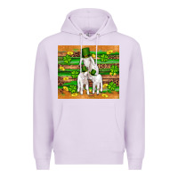 Lilac st patricks goat family shamrock gold serape leopard glitter wooden tu Premium Hoodie - Artiststas