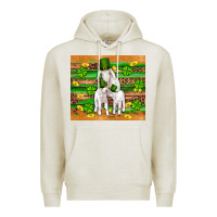 Oatmeal Heather st patricks goat family shamrock gold serape leopard glitter wooden tu Premium Hoodie - Artiststas