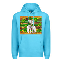 Ocean Blue st patricks goat family shamrock gold serape leopard glitter wooden tu Premium Hoodie - Artiststas