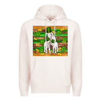 Pale Pink st patricks goat family shamrock gold serape leopard glitter wooden tu Premium Hoodie - Artiststas