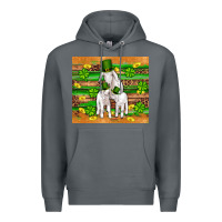 Rock st patricks goat family shamrock gold serape leopard glitter wooden tu Premium Hoodie - Artiststas