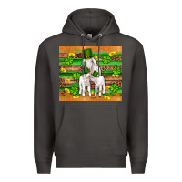 Smoke st patricks goat family shamrock gold serape leopard glitter wooden tu Premium Hoodie - Artiststas