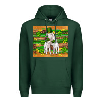 Sports Green st patricks goat family shamrock gold serape leopard glitter wooden tu Premium Hoodie - Artiststas